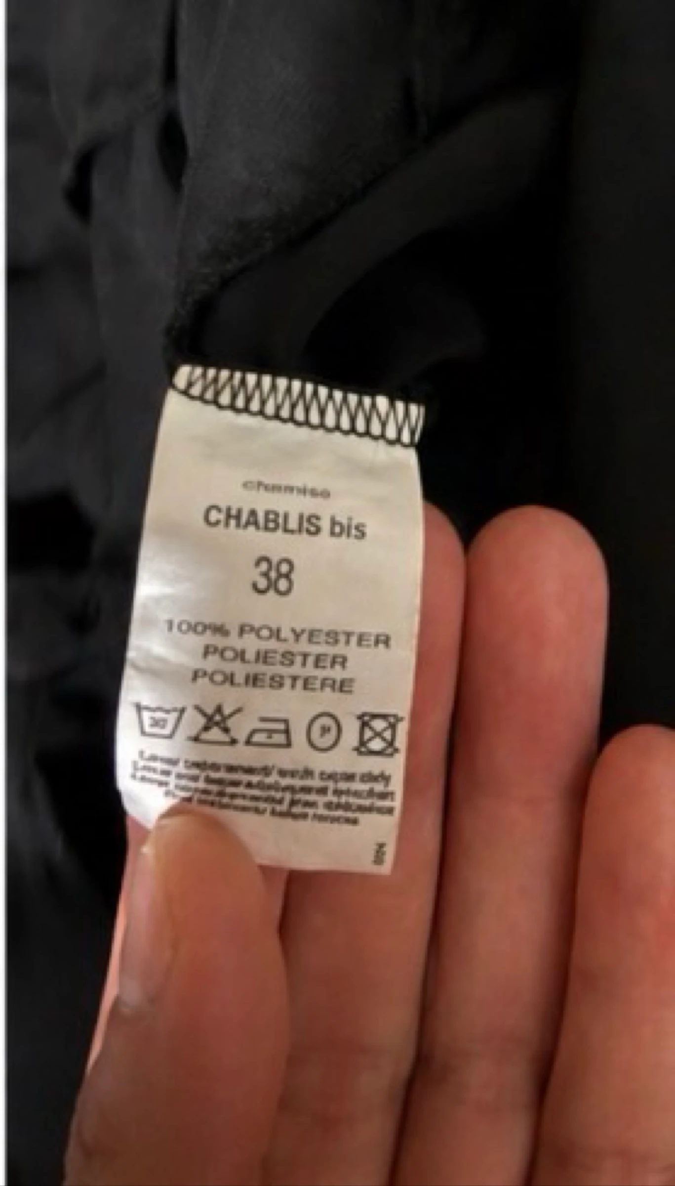 Claire deLandes Black Sheer Voile Blouse Size 38 Long Sleeves Elegant – photo 5